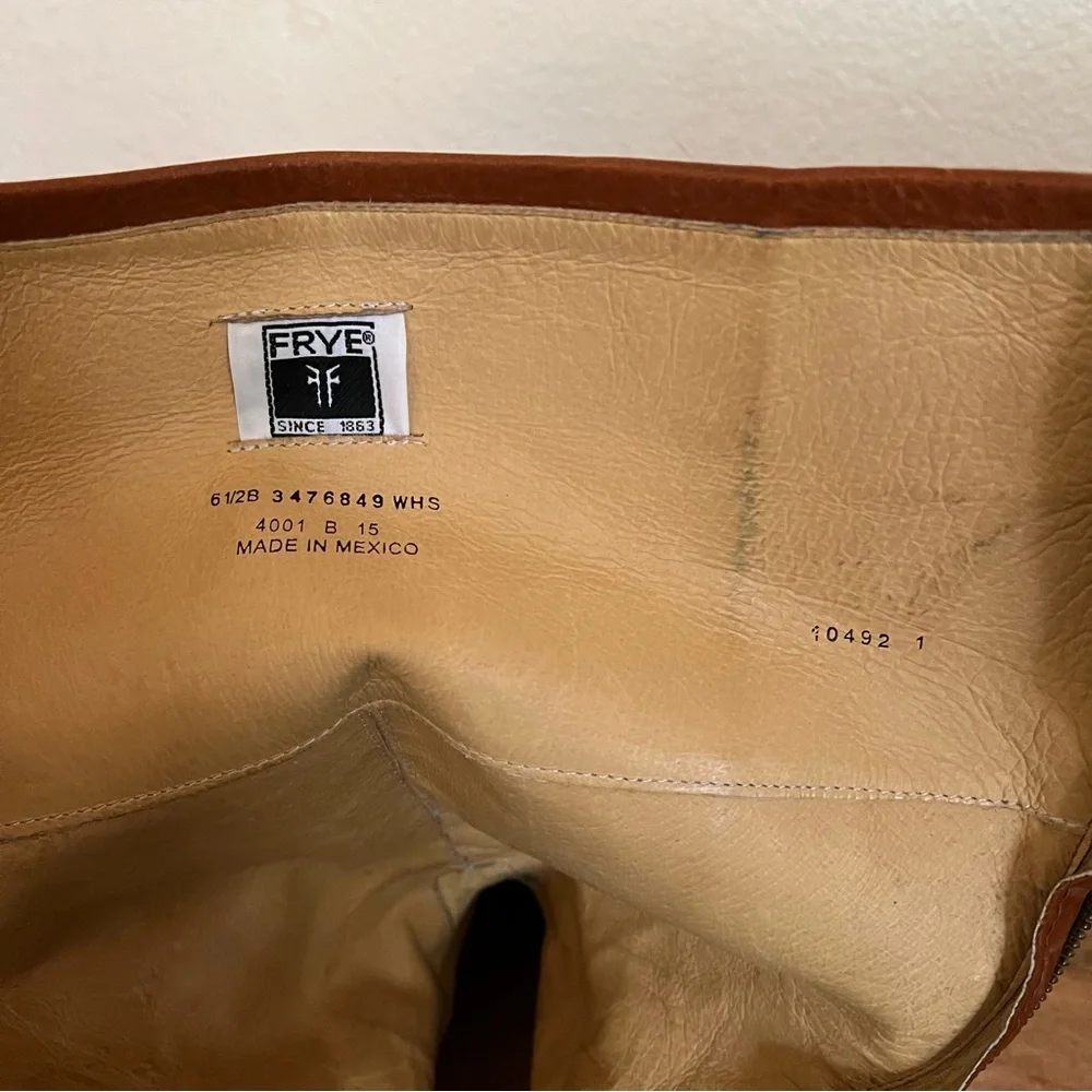 Frye Phillip Harness Boot- Cognac- Size 6.5 B